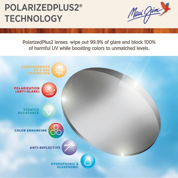 Maui Jim Men's and Women's POKOWAI Arch Polarized Rectangular Sunglasses - Picture 3 of 9